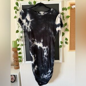 Black and White Tie-Dye Dress